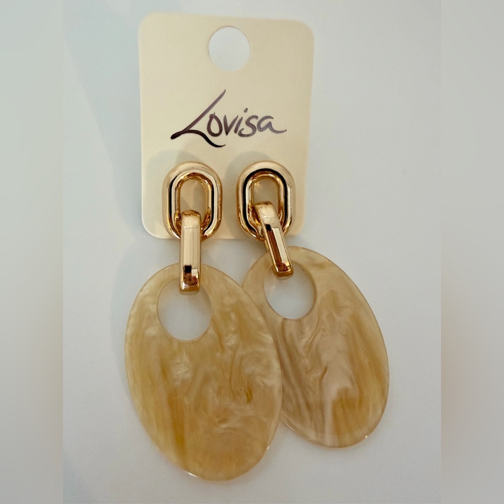 Lovisa Gold & Acrylic Statement Earrings